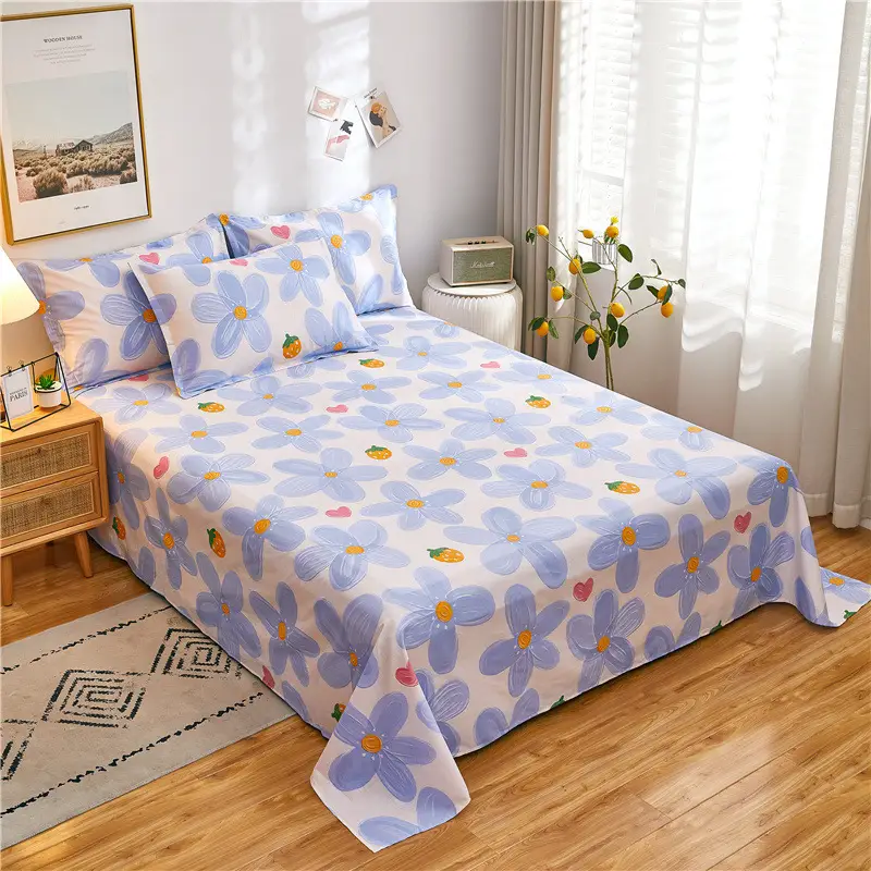 Cotton Single Bed Sheet 12868 Soft Yellow - Image 2
