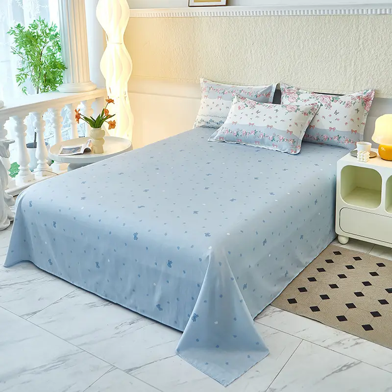 Cotton Single Bed Sheet 12868 Soft Yellow - Image 22