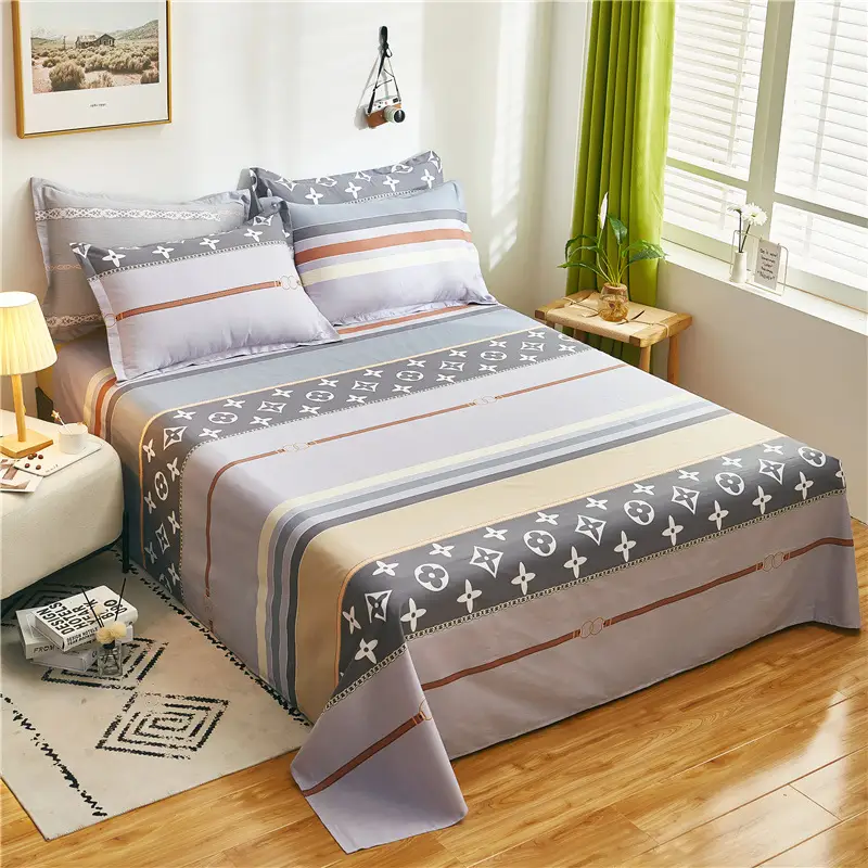 Cotton Single Bed Sheet 12868 Soft Yellow - Image 23