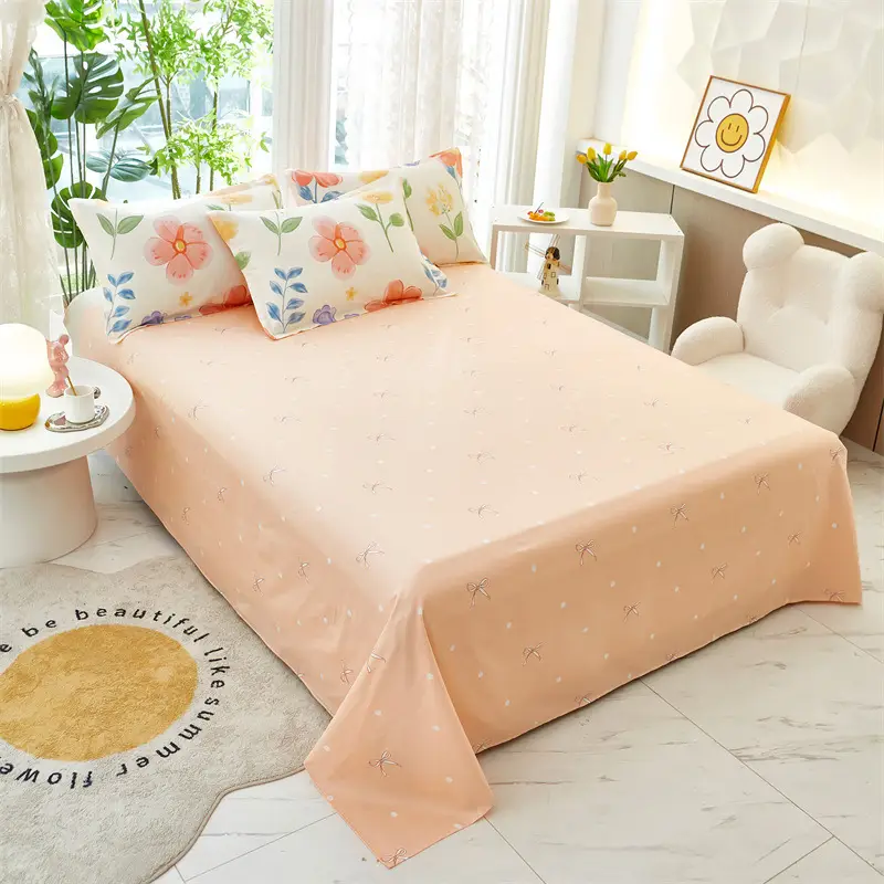 Cotton Single Bed Sheet 12868 Soft Yellow - Image 28