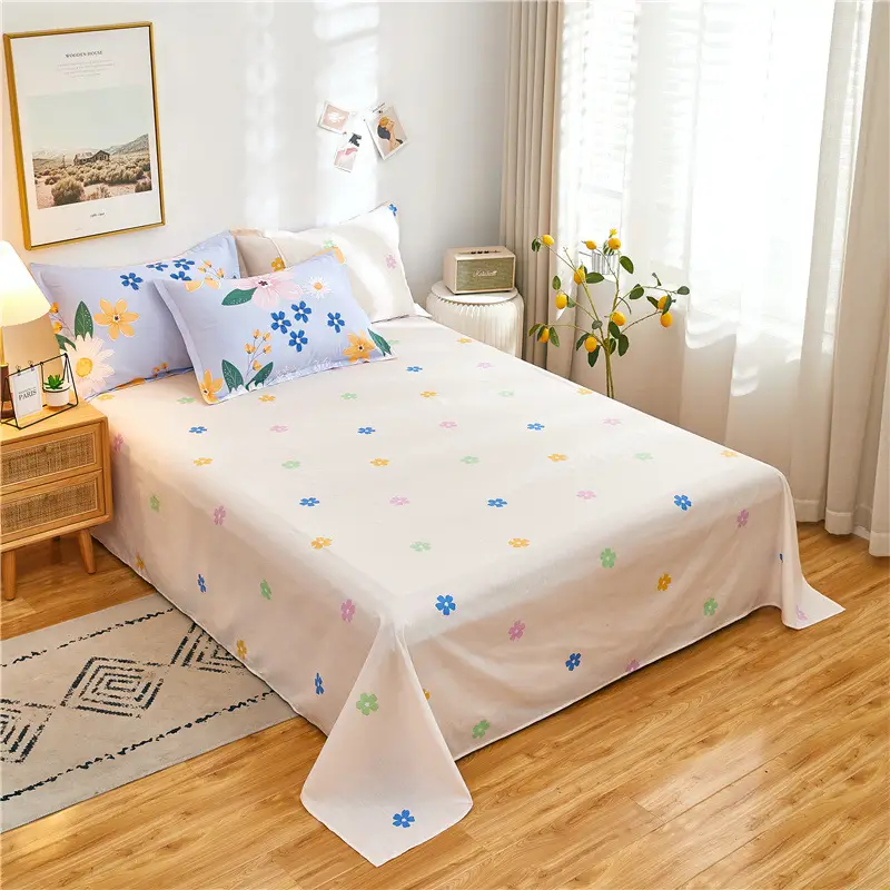 Cotton Single Bed Sheet 12868 Soft Yellow - Image 37