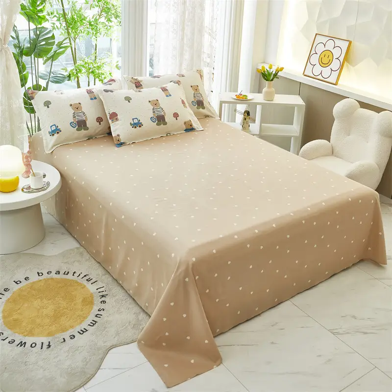 Cotton Single Bed Sheet 12868 Soft Yellow - Image 38