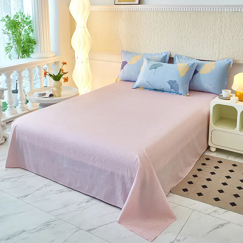Cotton Single Bed Sheet 12868 Soft Yellow - Image 39