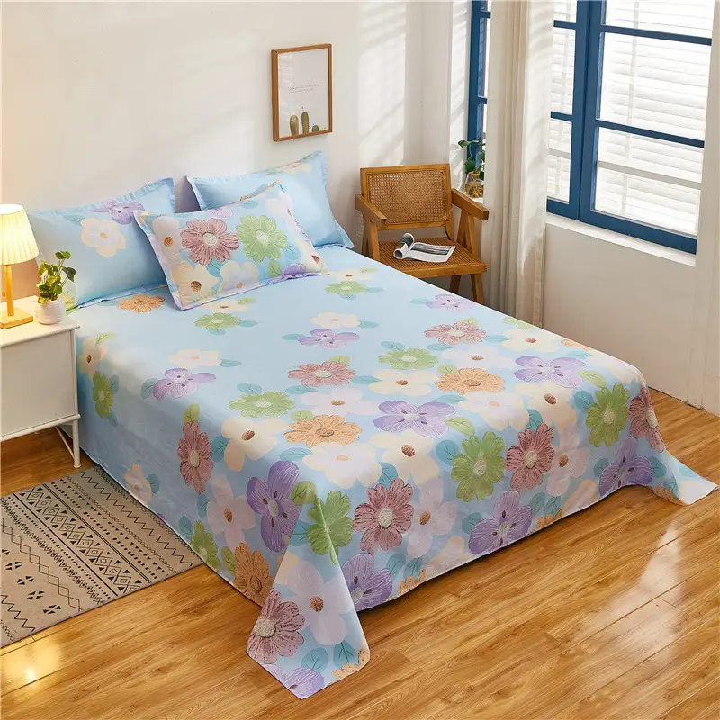 Cotton Single Bed Sheet 12868 Soft Yellow - Image 44