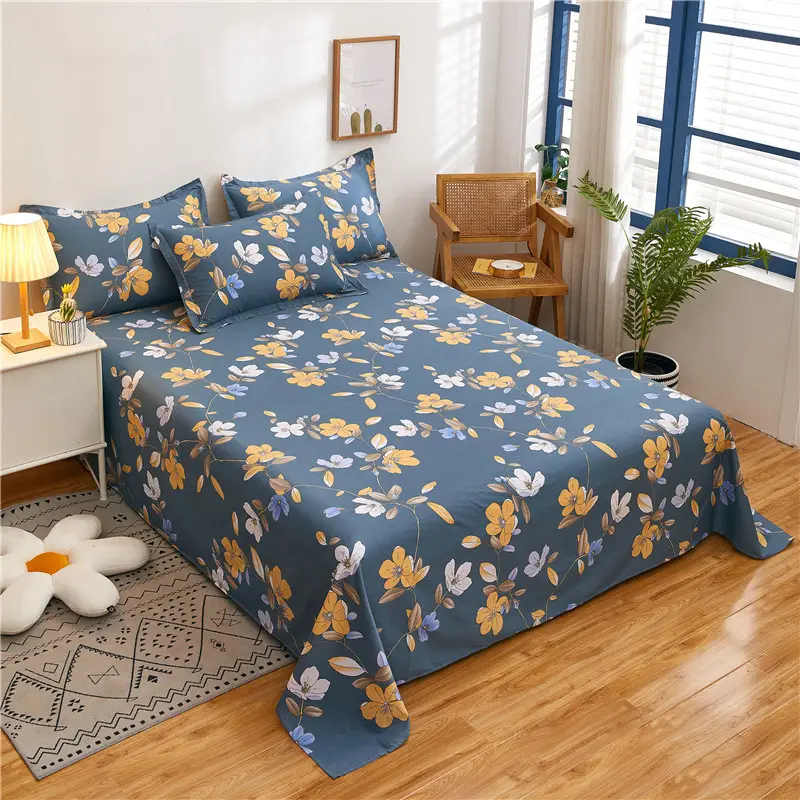 Cotton Single Bed Sheet 12868 Soft Yellow - Image 6