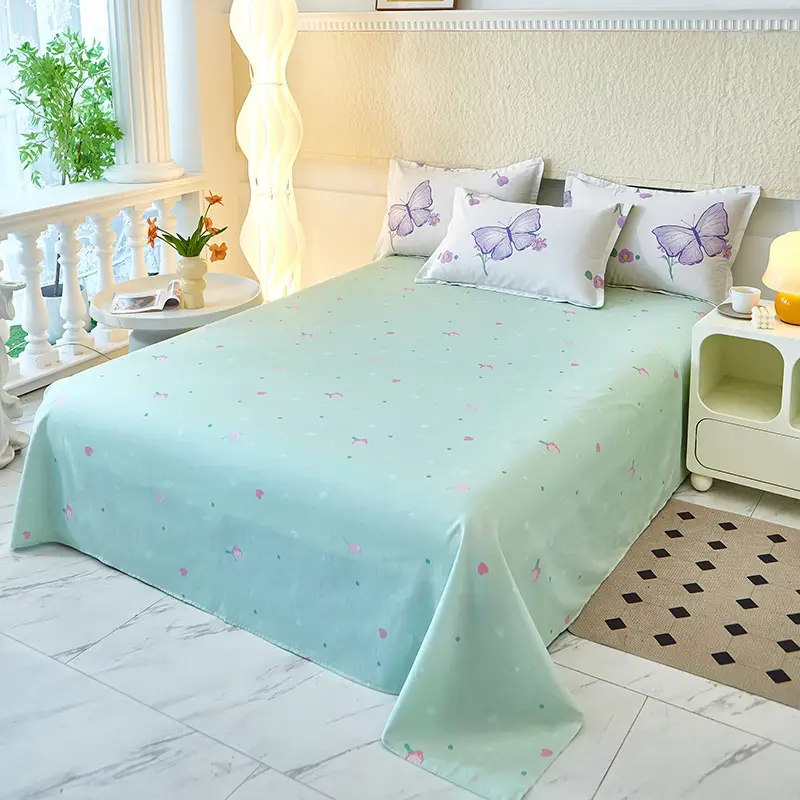 Cotton Single Bed Sheet 12868 Soft Yellow - Image 7