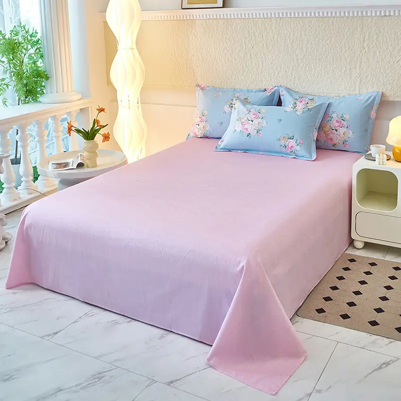 Cotton Single Bed Sheet 12868 Soft Yellow - Image 9