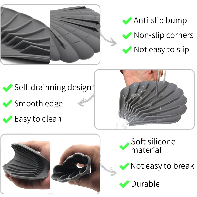Silicone Soap Rack with Drain Punch & Non-Slip Grip — feature 8