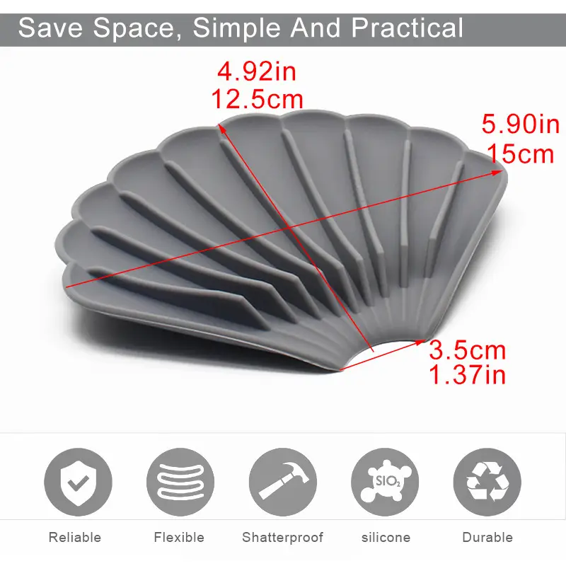 Silicone Soap Rack with Drain Punch & Non-Slip Grip — feature 9