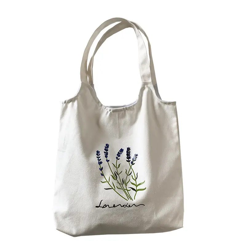 New Canvas Bag Women's Shoulder Fresh Style Artistic Student Schoolbag Korean Style Lavender Cloth Bag Women's Canvas - Image 7