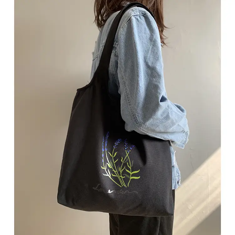New Canvas Bag Women's Shoulder Fresh Style Artistic Student Schoolbag Korean Style Lavender Cloth Bag Women's Canvas — feature 10