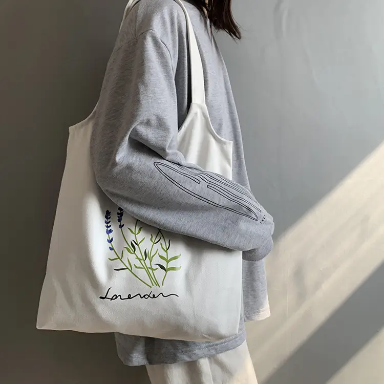 New Canvas Bag Women's Shoulder Fresh Style Artistic Student Schoolbag Korean Style Lavender Cloth Bag Women's Canvas — feature 12