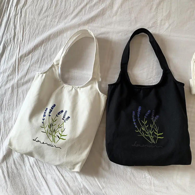 New Canvas Bag Women's Shoulder Fresh Style Artistic Student Schoolbag Korean Style Lavender Cloth Bag Women's Canvas — feature 17