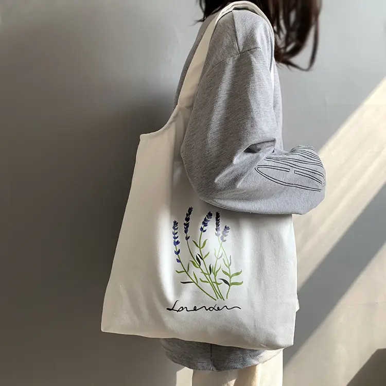 New Canvas Bag Women's Shoulder Fresh Style Artistic Student Schoolbag Korean Style Lavender Cloth Bag Women's Canvas — feature 5