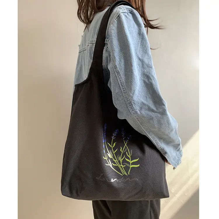 New Canvas Bag Women's Shoulder Fresh Style Artistic Student Schoolbag Korean Style Lavender Cloth Bag Women's Canvas — feature 6