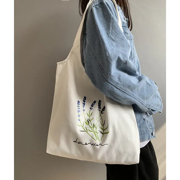 New Canvas Bag Women's Shoulder Fresh Style Artistic Student Schoolbag Korean Style Lavender Cloth Bag Women's Canvas — feature 9