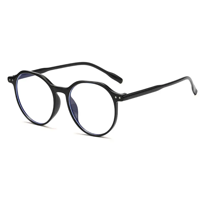 Women's Trendy Round Anti-Blue Light Glasses Flat Frame
