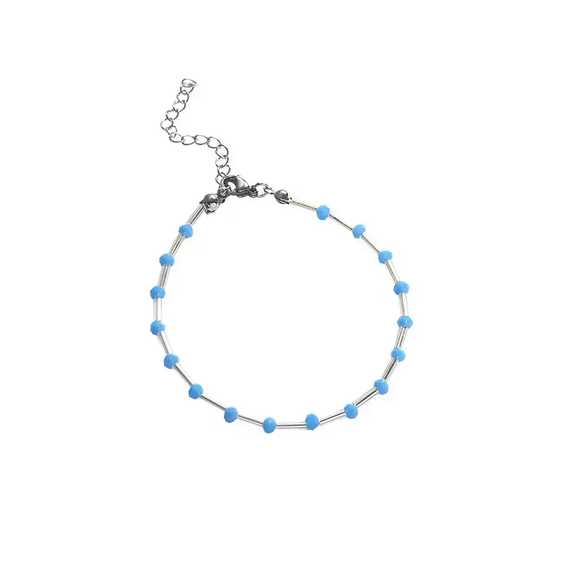 Blue Beaded Net Bracelet for Women - Image 6