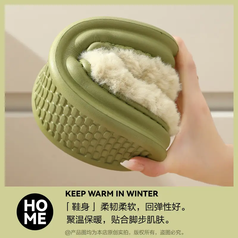 Women's Winter Large-Size Indoor Home Slippers with Heel, Plush and Warm, Men's Cotton Shoes for Winter Wholesale - Image 8