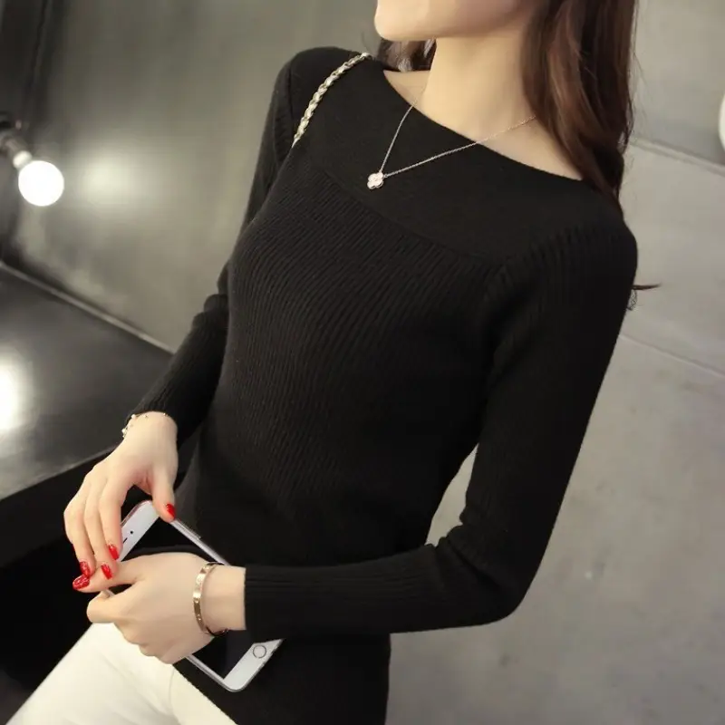 Women's Brown Knit Long Sleeve Pullup Shirt - Image 10