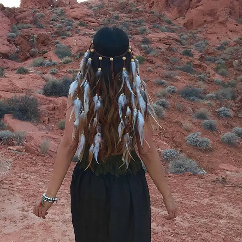 Peacock Feather Hairband for Women Bohemian Style
