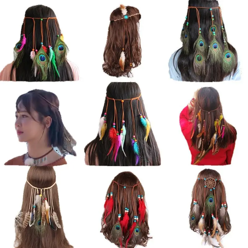 Peacock Feather Hairband for Women Bohemian Style
