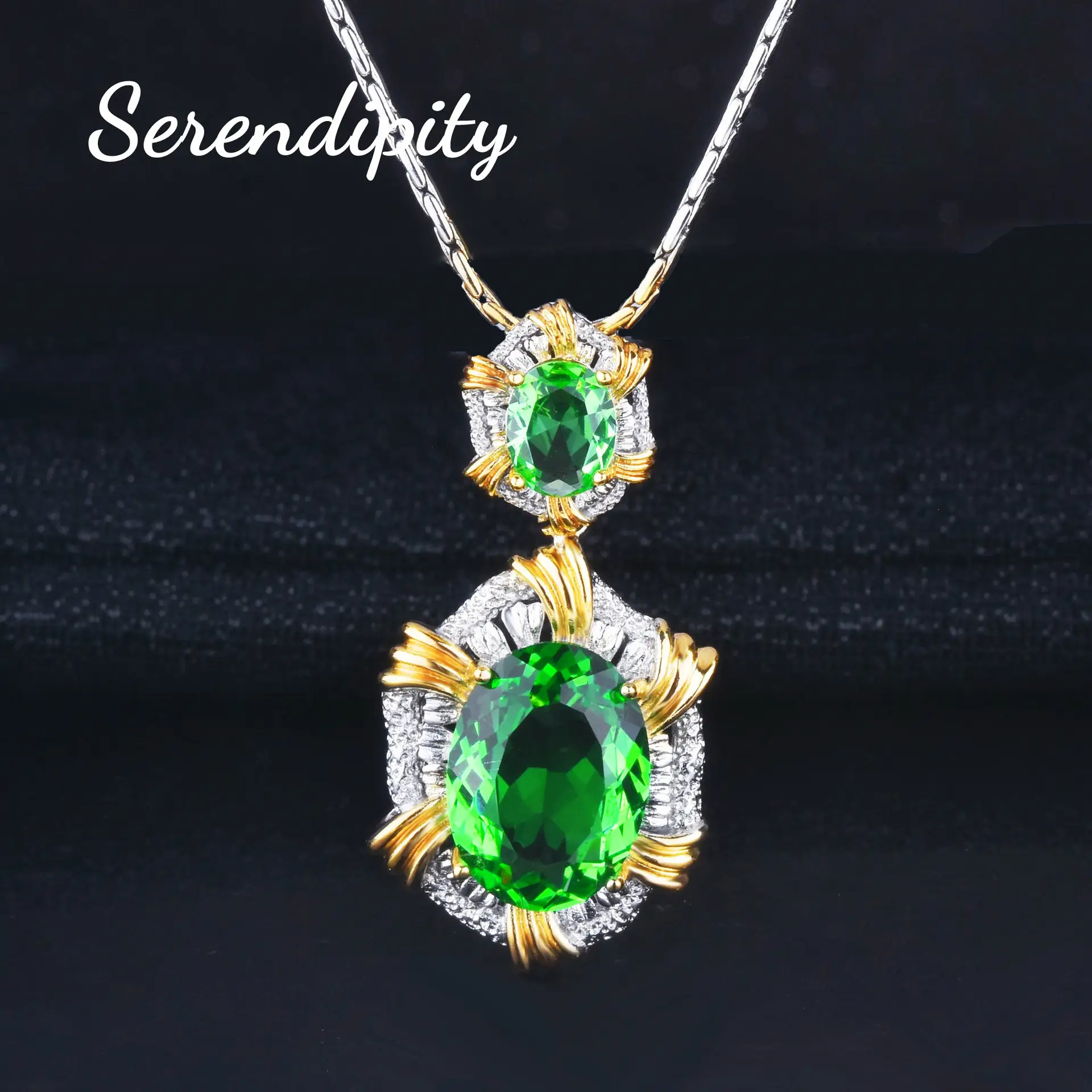 Olive Green Diamond Pendant [without chain]]