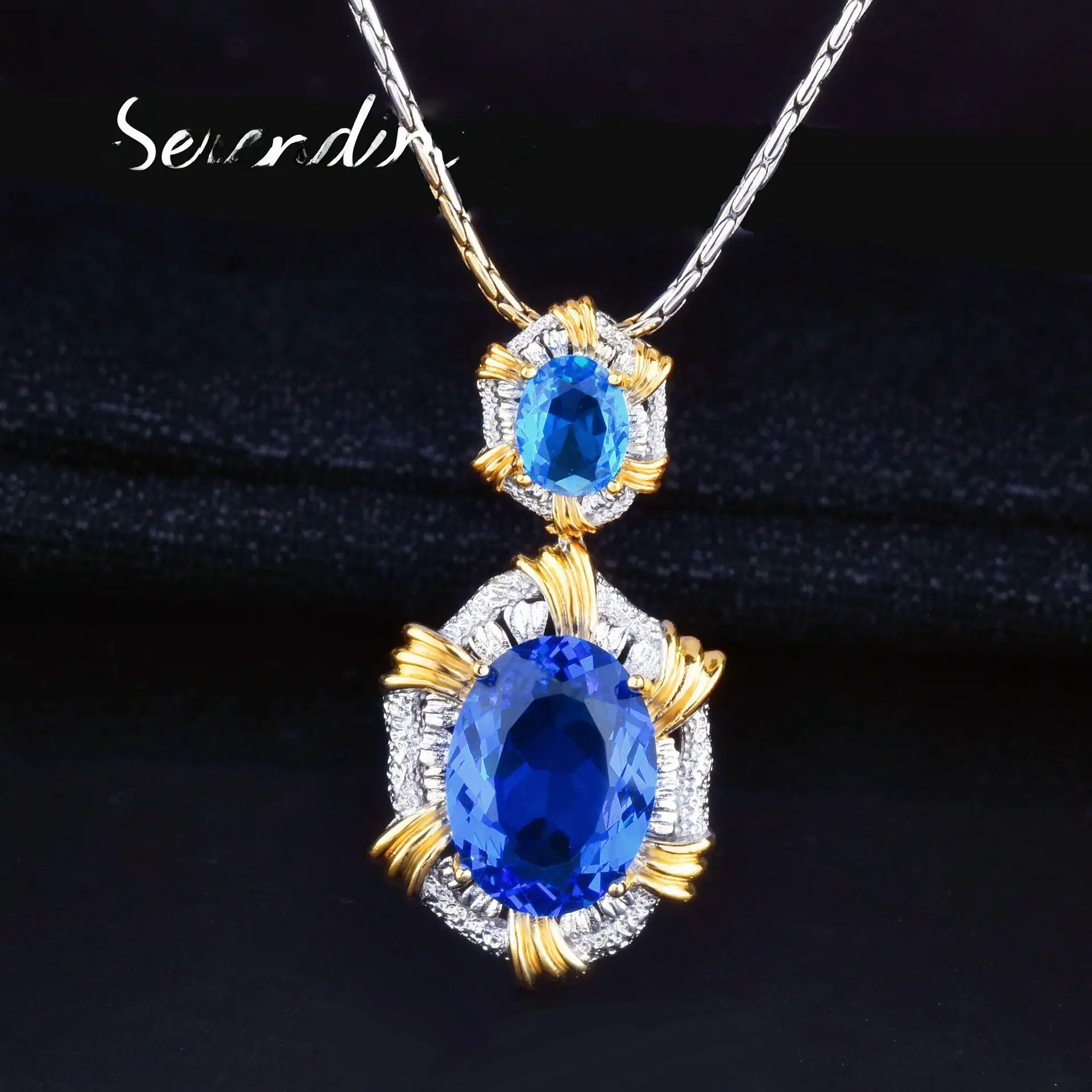 Italian Craft Emerald Pendant Open Ring Bracelet Set - Image 5