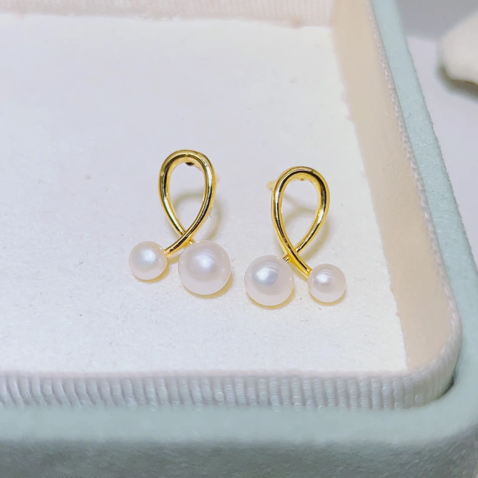 Zhuji Pearl Earrings S925 Gold Plated Niche Design - Image 10
