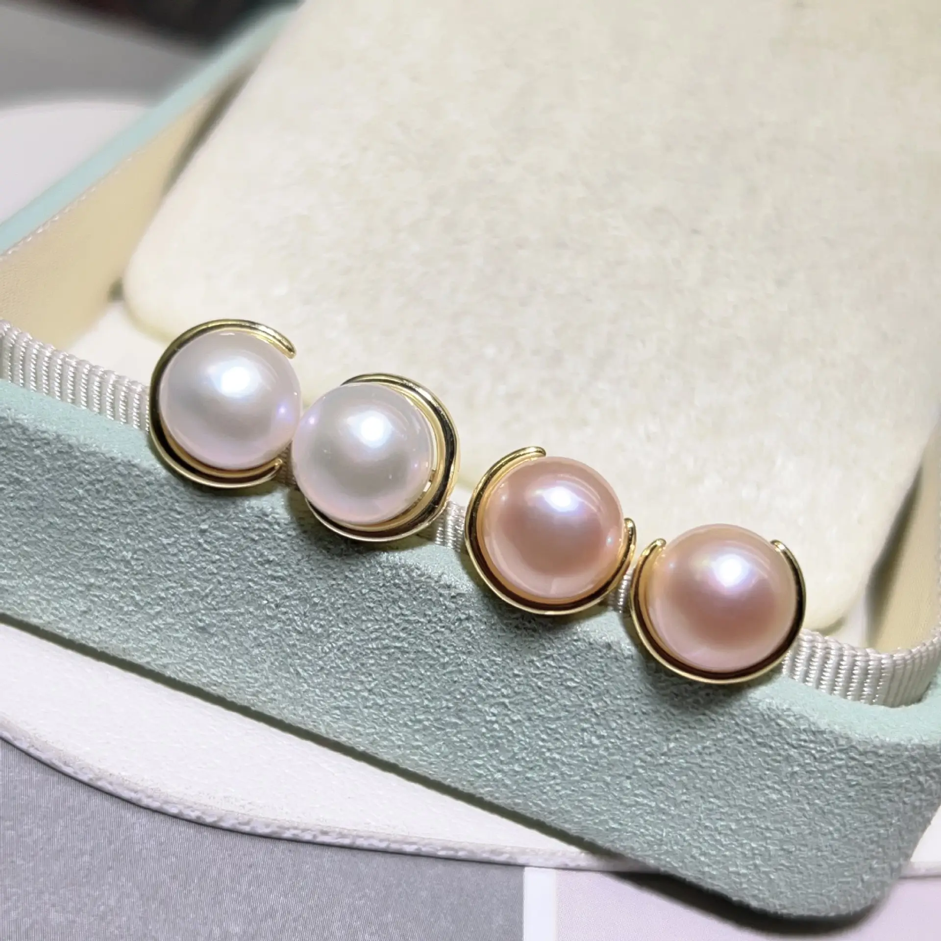 Zhuji Pearl Earrings S925 Gold Plated Niche Design — feature 21
