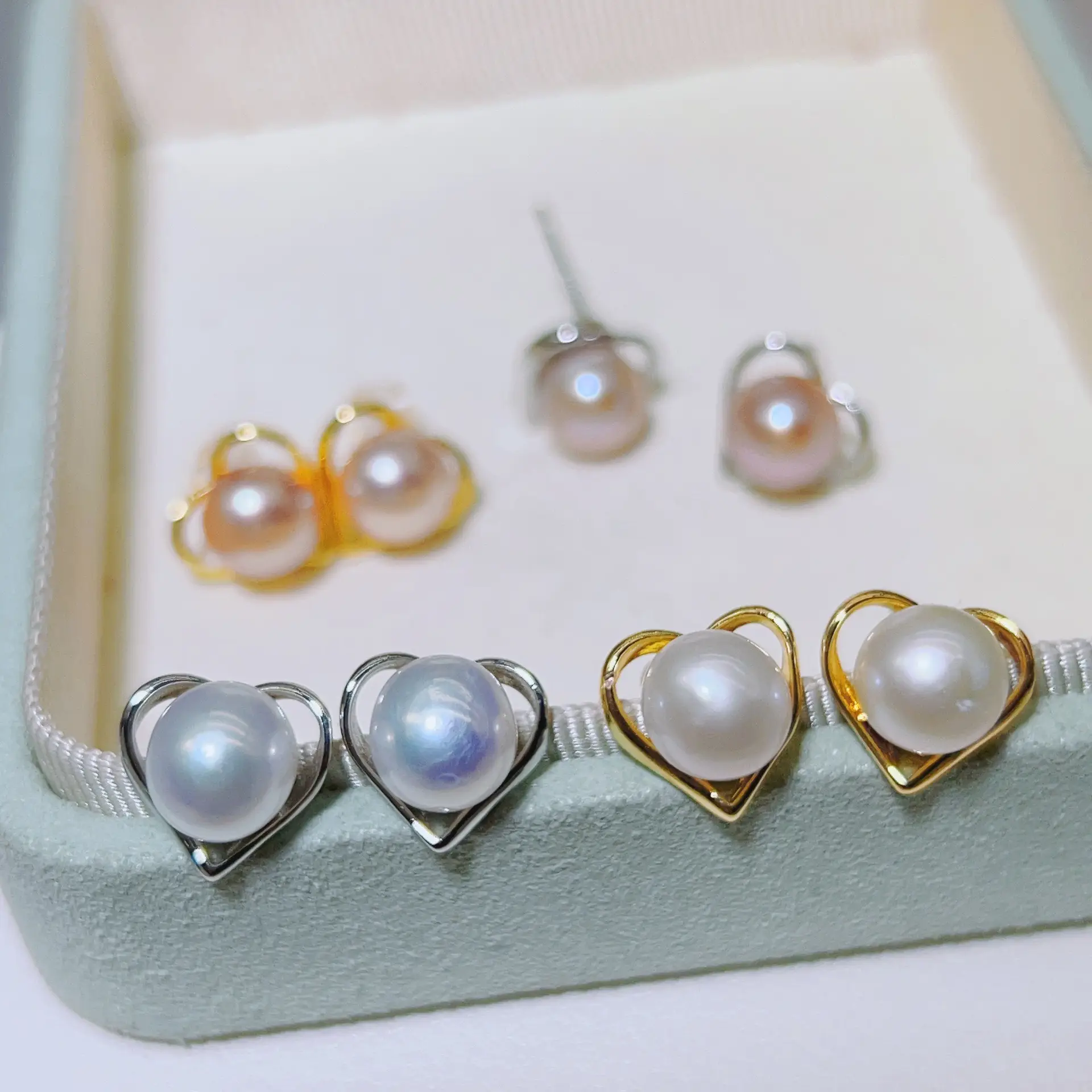 Zhuji Pearl Earrings S925 Gold Plated Niche Design — feature 9