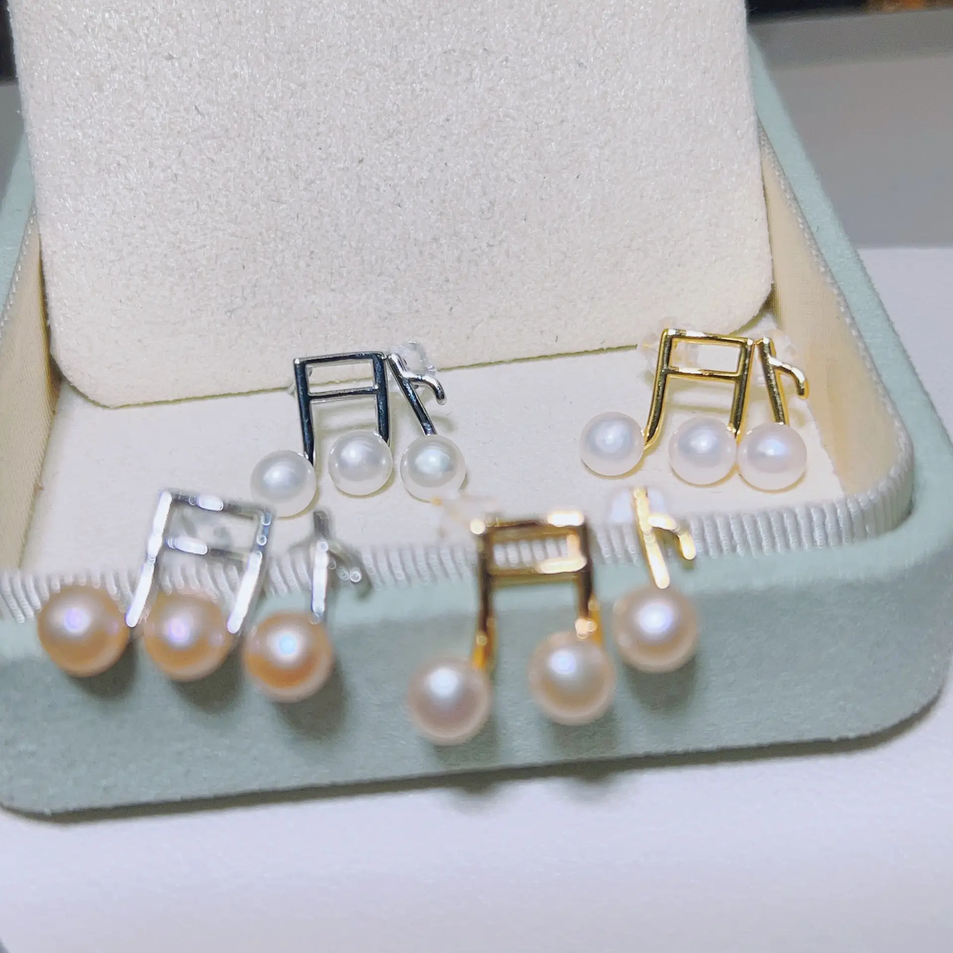 Zhuji Pearl Earrings S925 Gold Plated Niche Design - Image 7