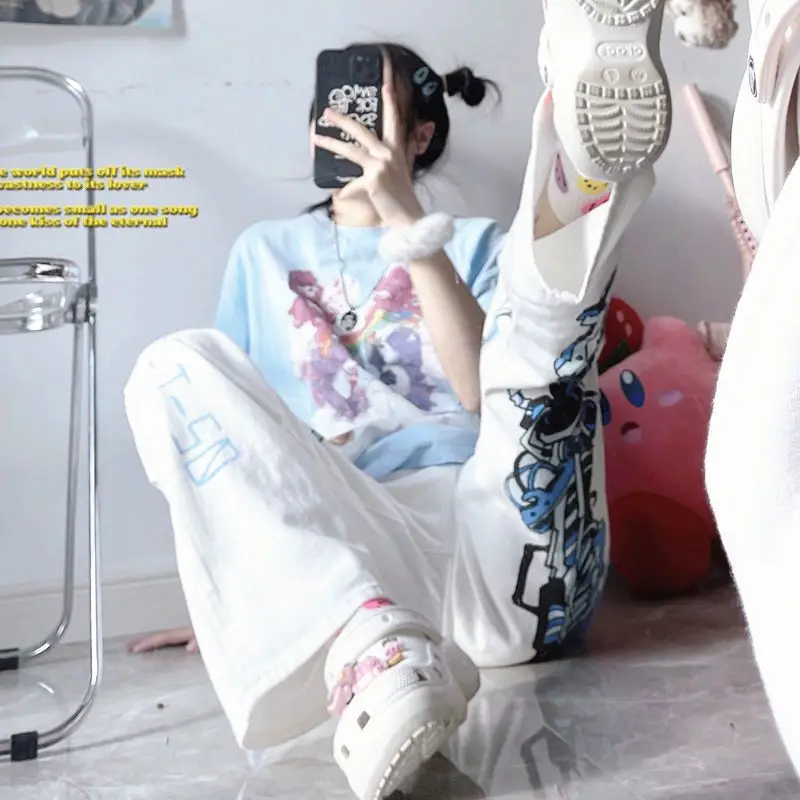 Women's Japanese Printed Loose Slimming Pants Set — feature 9