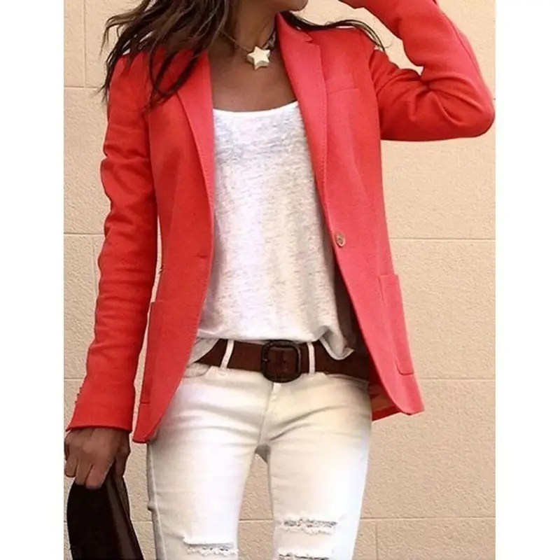 Candy Color Long Sleeve Slim Suit Work Outwear Women - Image 8