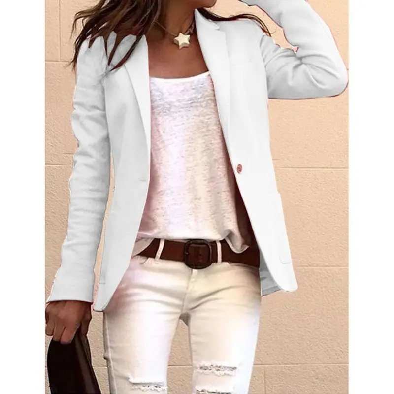 Candy Color Long Sleeve Slim Suit Work Outwear Women — feature 59