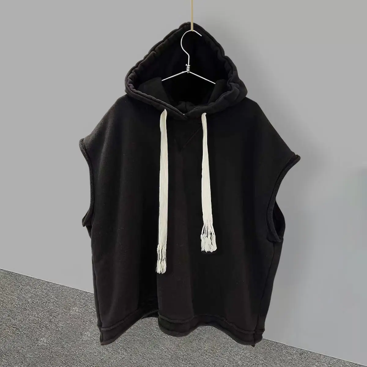 Women's White Hooded Sleeveless Pullover Vest 2022 - Image 2