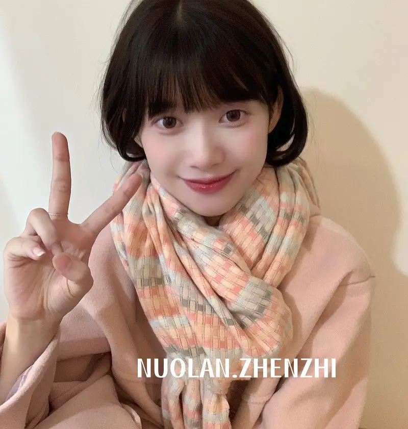 Winter Plaid Scarf for Women Warm Shawl - Image 12