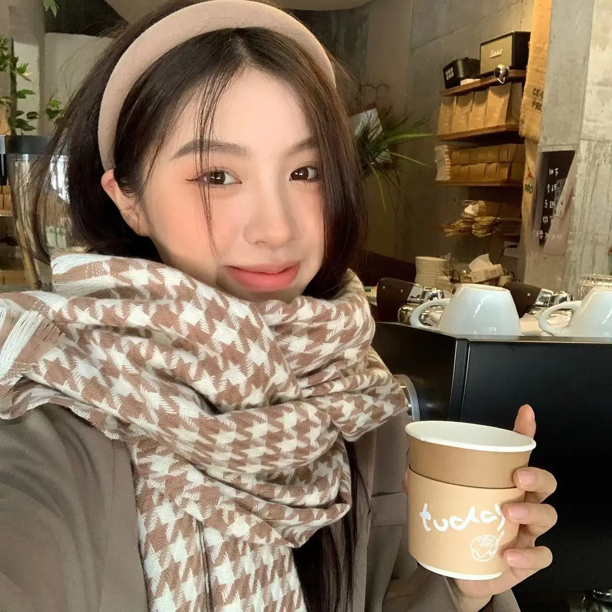 Winter Plaid Scarf for Women Warm Shawl - Image 16