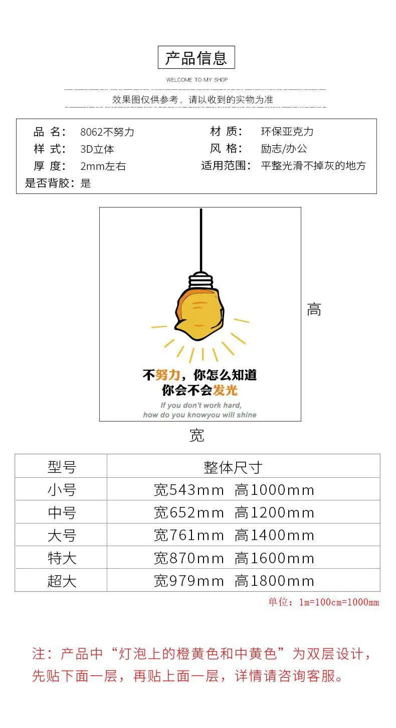 3D Hanging Light Wall Sticker Corporate Culture Incentive — feature 4