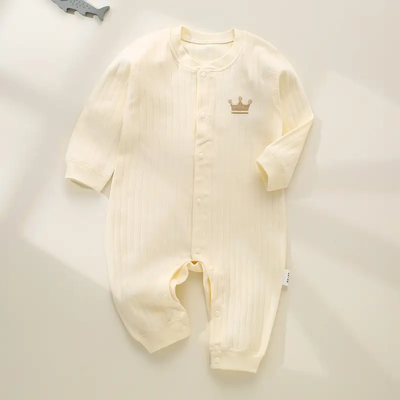 Baby Cotton Jumpsuit Light Blue Newborn Pajamas - Image 7