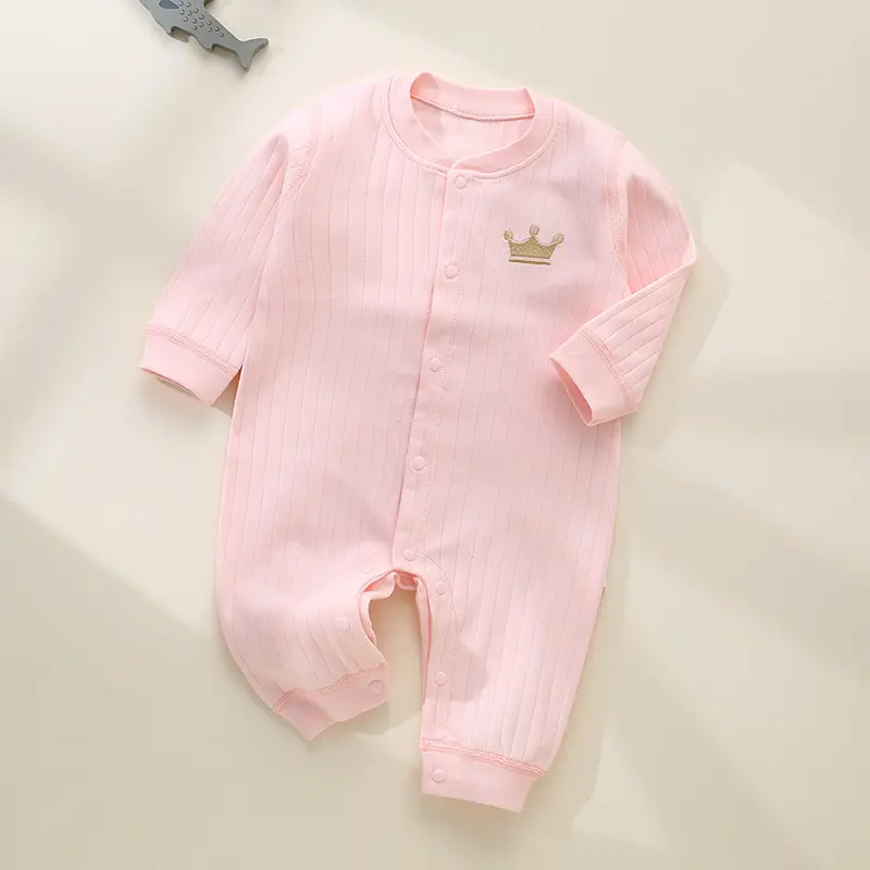 Baby Cotton Jumpsuit Light Blue Newborn Pajamas - Image 4