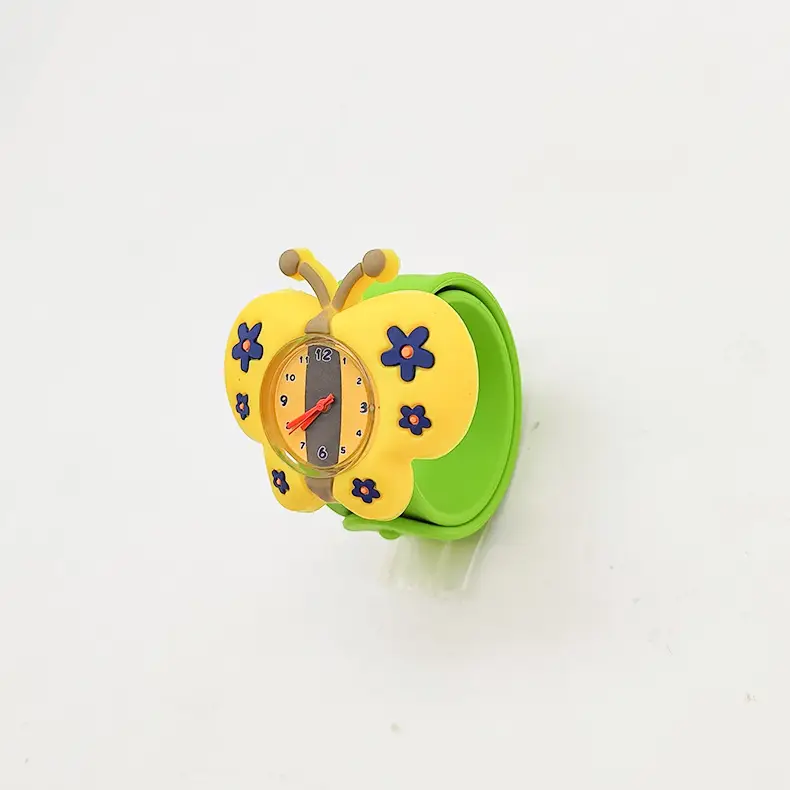 Cute Cartoon Silicone Kids Snap Watch Green Yellow - Image 2