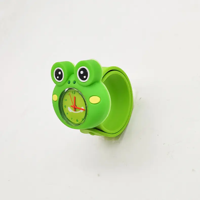 Cute Cartoon Silicone Kids Snap Watch Green Yellow - Image 5