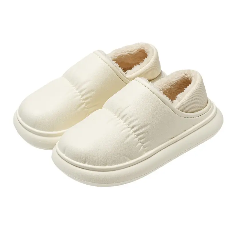 Cross-border Poop-feeling Cotton Slippers Women's Winter Bag Heel and Velvet Indoor Home Warm Thick-soled Waterproof Cotton Shoes for Men's Outer Wear