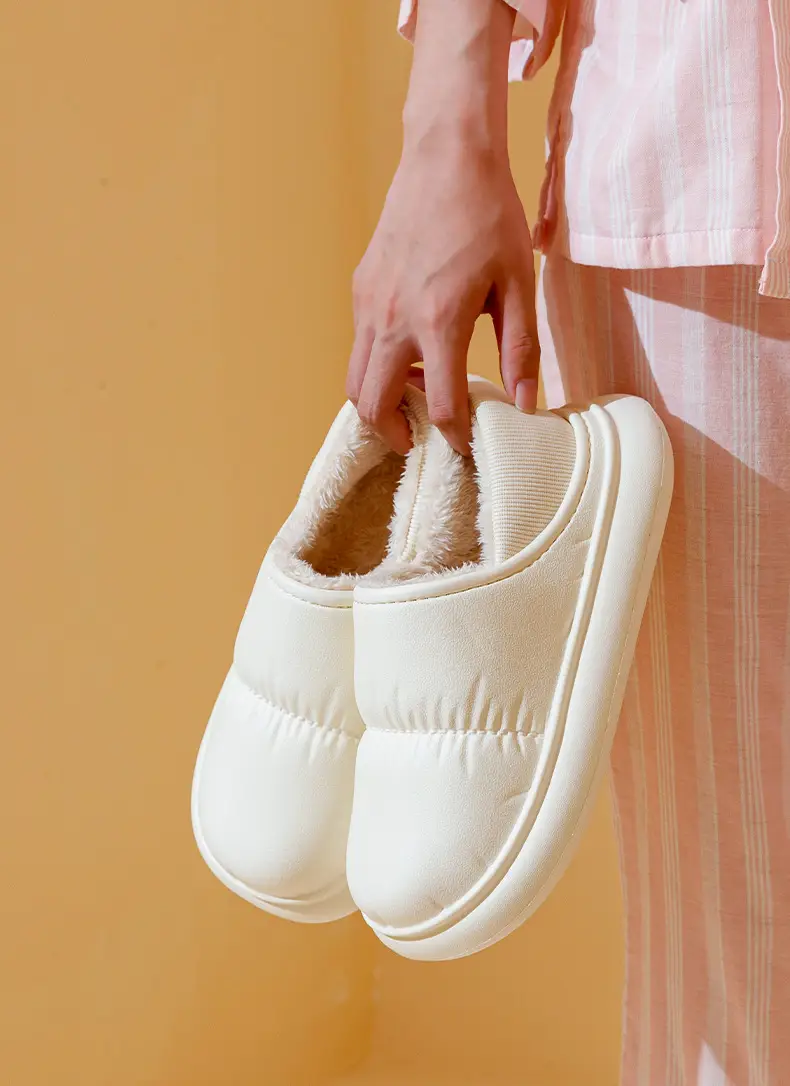 Cross-border Poop-feeling Cotton Slippers Women's Winter Bag Heel and Velvet Indoor Home Warm Thick-soled Waterproof Cotton Shoes for Men's Outer Wear — feature 18