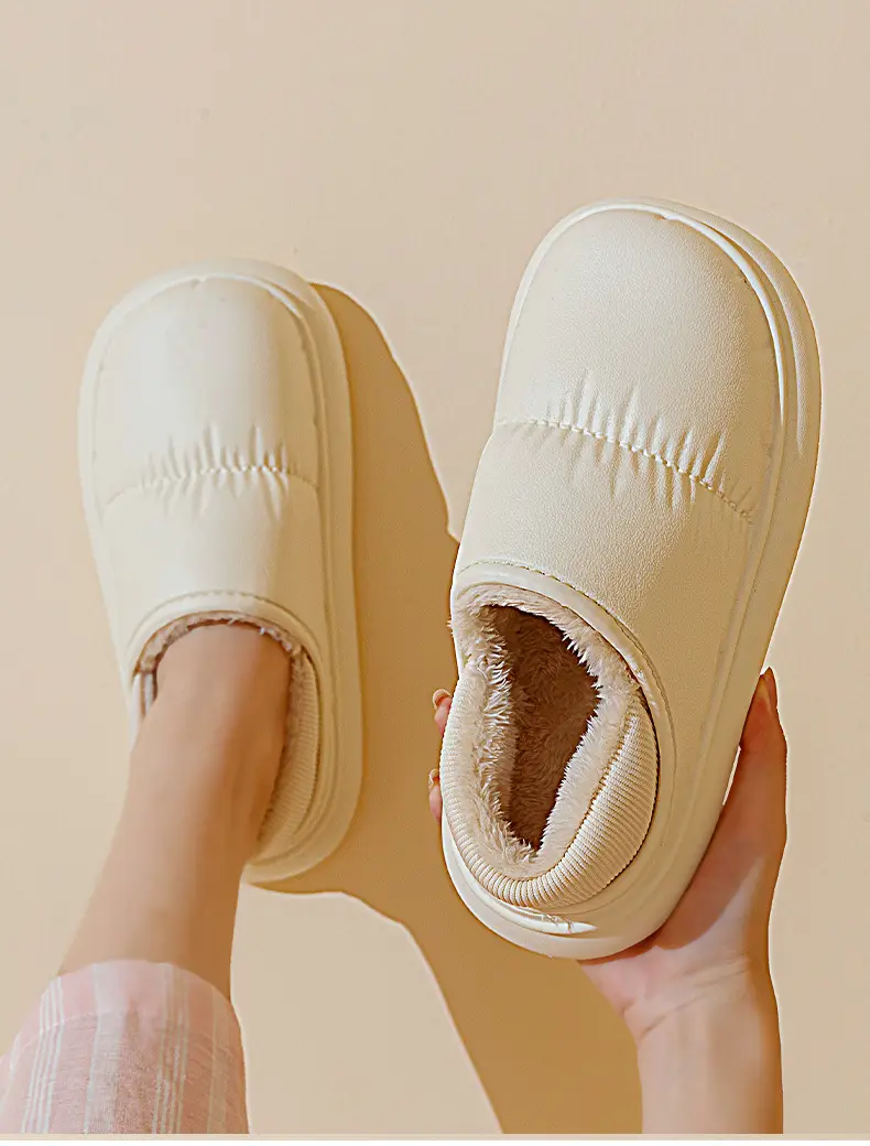 Cross-border Poop-feeling Cotton Slippers Women's Winter Bag Heel and Velvet Indoor Home Warm Thick-soled Waterproof Cotton Shoes for Men's Outer Wear — feature 20