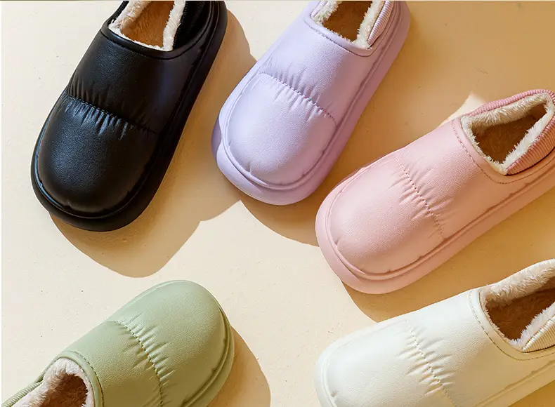 Cross-border Poop-feeling Cotton Slippers Women's Winter Bag Heel and Velvet Indoor Home Warm Thick-soled Waterproof Cotton Shoes for Men's Outer Wear — feature 26
