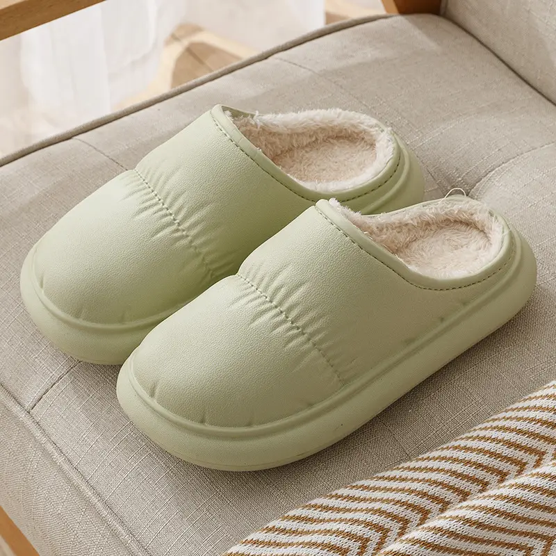 Cross-border Poop-feeling Cotton Slippers Women's Winter Bag Heel and Velvet Indoor Home Warm Thick-soled Waterproof Cotton Shoes for Men's Outer Wear
