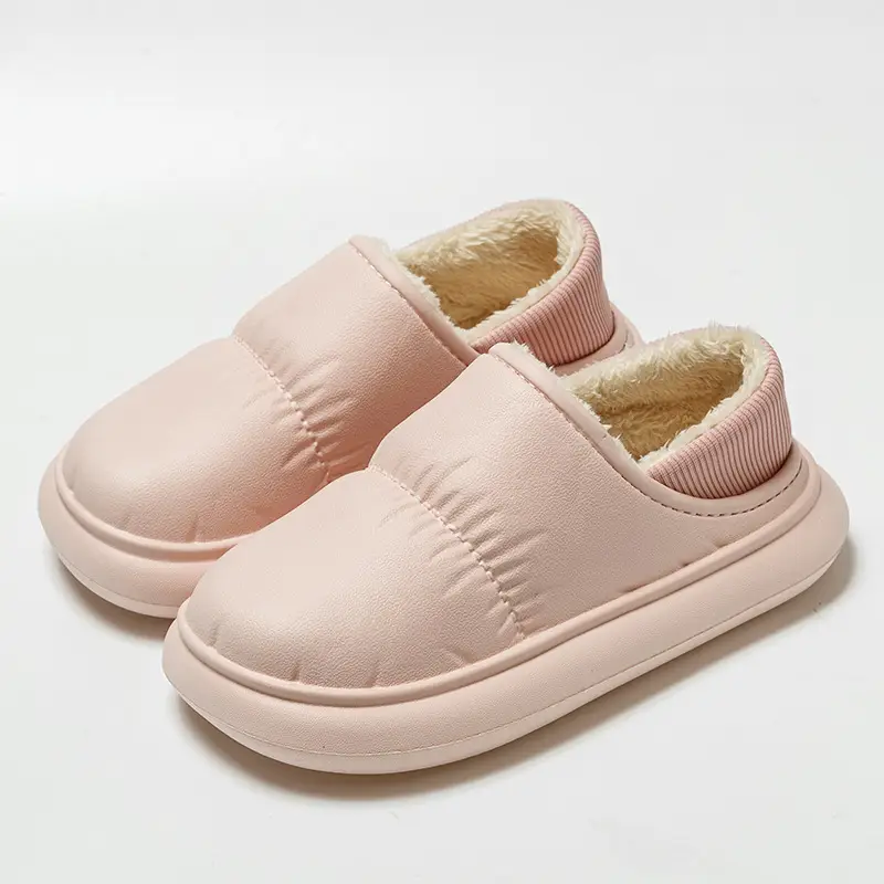 Cross-border Poop-feeling Cotton Slippers Women's Winter Bag Heel and Velvet Indoor Home Warm Thick-soled Waterproof Cotton Shoes for Men's Outer Wear