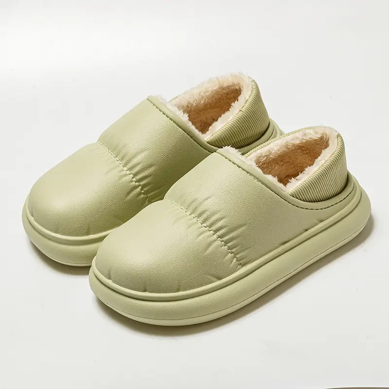 Cross-border Poop-feeling Cotton Slippers Women's Winter Bag Heel and Velvet Indoor Home Warm Thick-soled Waterproof Cotton Shoes for Men's Outer Wear